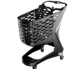 Carrello MINI con Portababy ECO NERO (100% plastica riciclata)- 90Lt