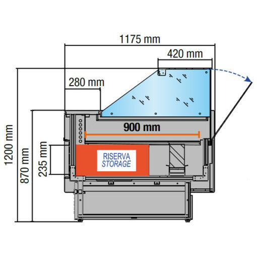 BANCO FRIGO MR9.5 VETRO DRITTO - PROFONDO 117 cm - immagine 5