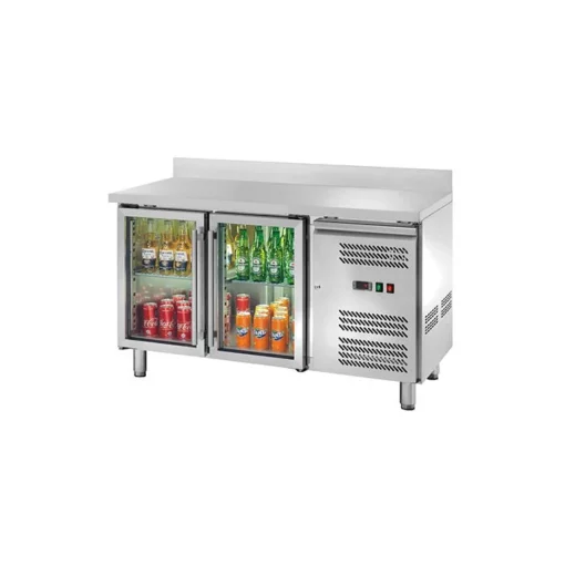 Banco refrigerato ventilato GN1/1 con porte a vetri e alzatina AK2204TNG