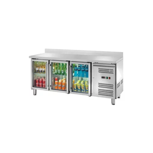 Banco refrigerato ventilato GN1/1 con porte a vetri e alzatina AK3204TNG