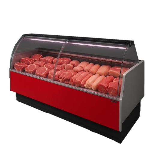 BANCO MACELLERIA MR9.5 VETRO CURVO - PROFONDO 117 cm