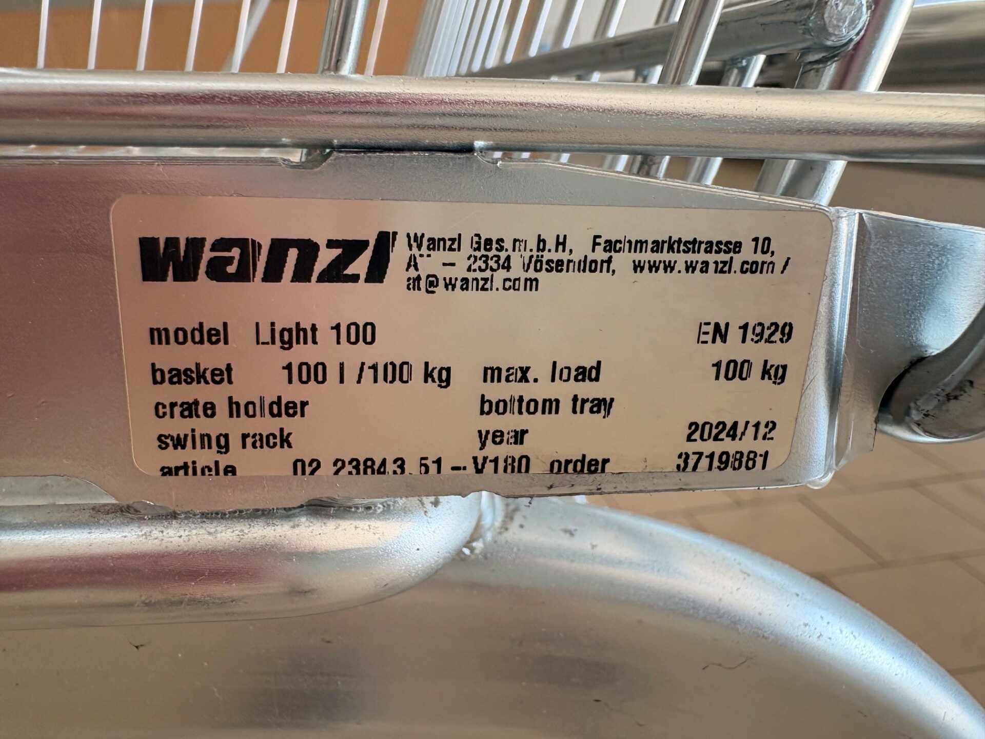Carrello spesa acciaio Wanzl 100 Lt. - immagine 4